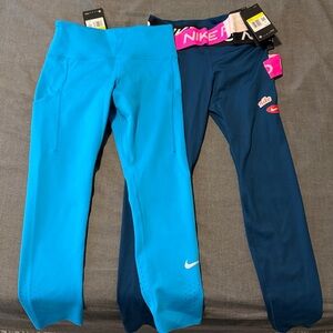 Nike Leggings Bundle NWT – 2 Pairs Size S – Blue & Navy – Running Training